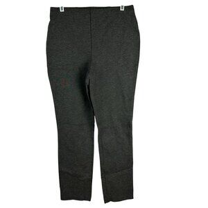 Liz Claiborne Womens Alexis Pants Size M Gray Stretch Straight-Leg Elastic Waist